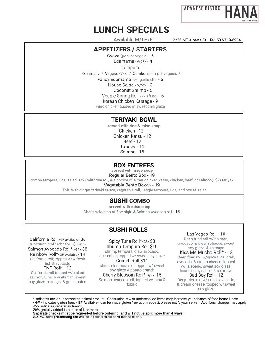 HANA JAPANESE BISTRO